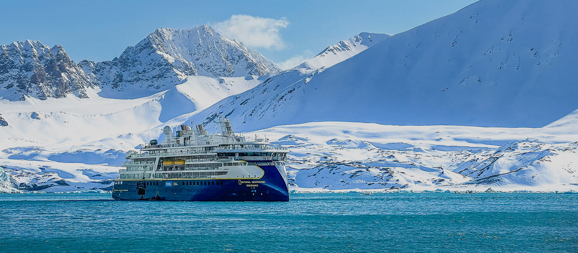 A cruise ship sailing through the Norwegian Fjords